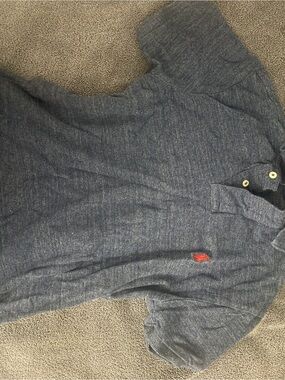 Polo by Ralph Lauren Men's Heather Navy Polo with Red Pony
